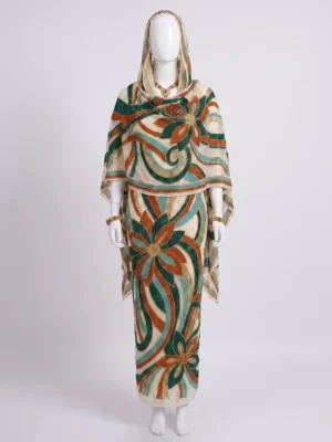Luxury 3D Floral Beaded Sudanese Toub with Handcrafted Embellishments Luxury 3D Floral Beaded Sudanese Toub with Handcrafted Embellishments