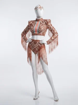 Rose Gold Geometric Beaded Stage Performance Costume Beaded Stage Performance Costume Manufacturer & Exporter